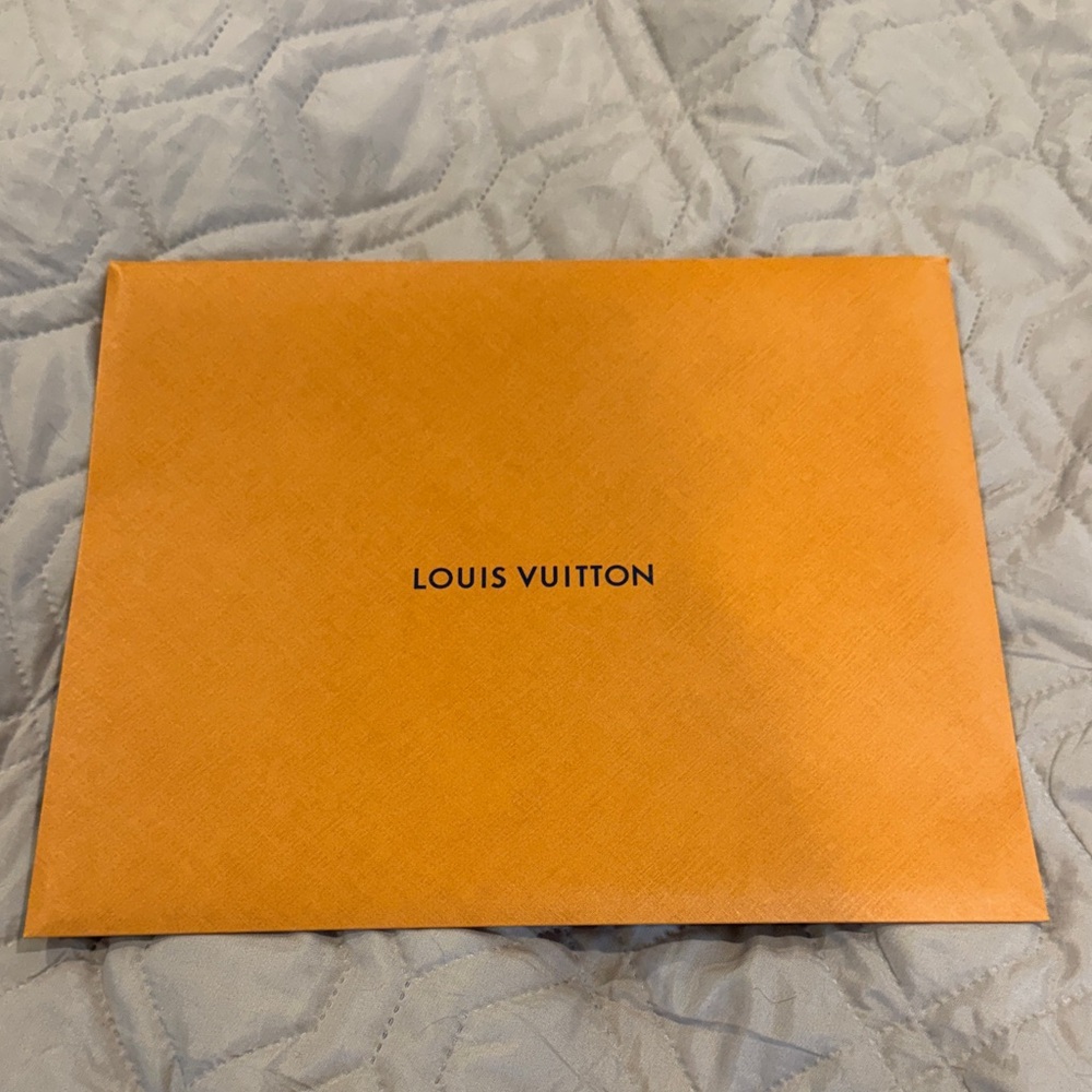 Louis Vuitton Orange Presentation Envelope with Black Logo